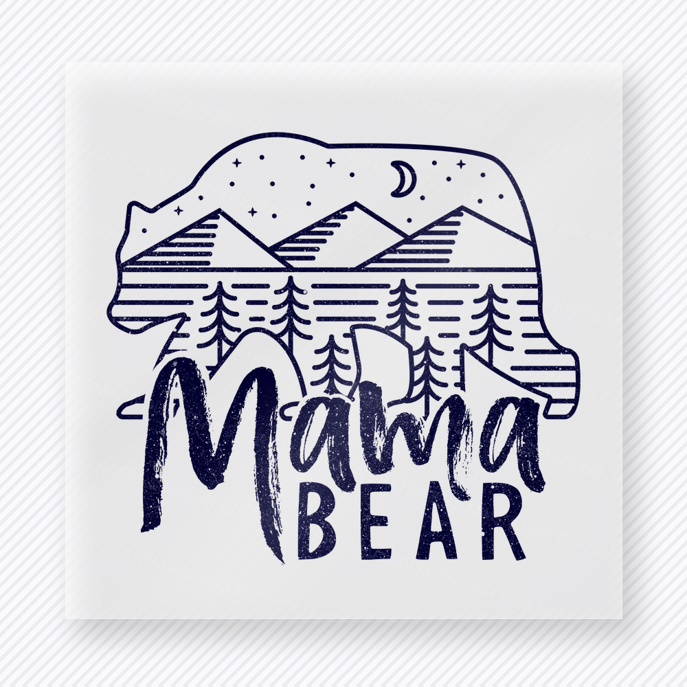 Mama Bear Mountain Outline Family DTF Transfers