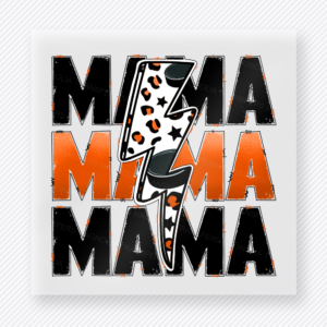 Orange Leopard Lightning Mama Family DTF Transfers