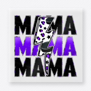 Purple Leopard Lightning Mama Family DTF Transfers