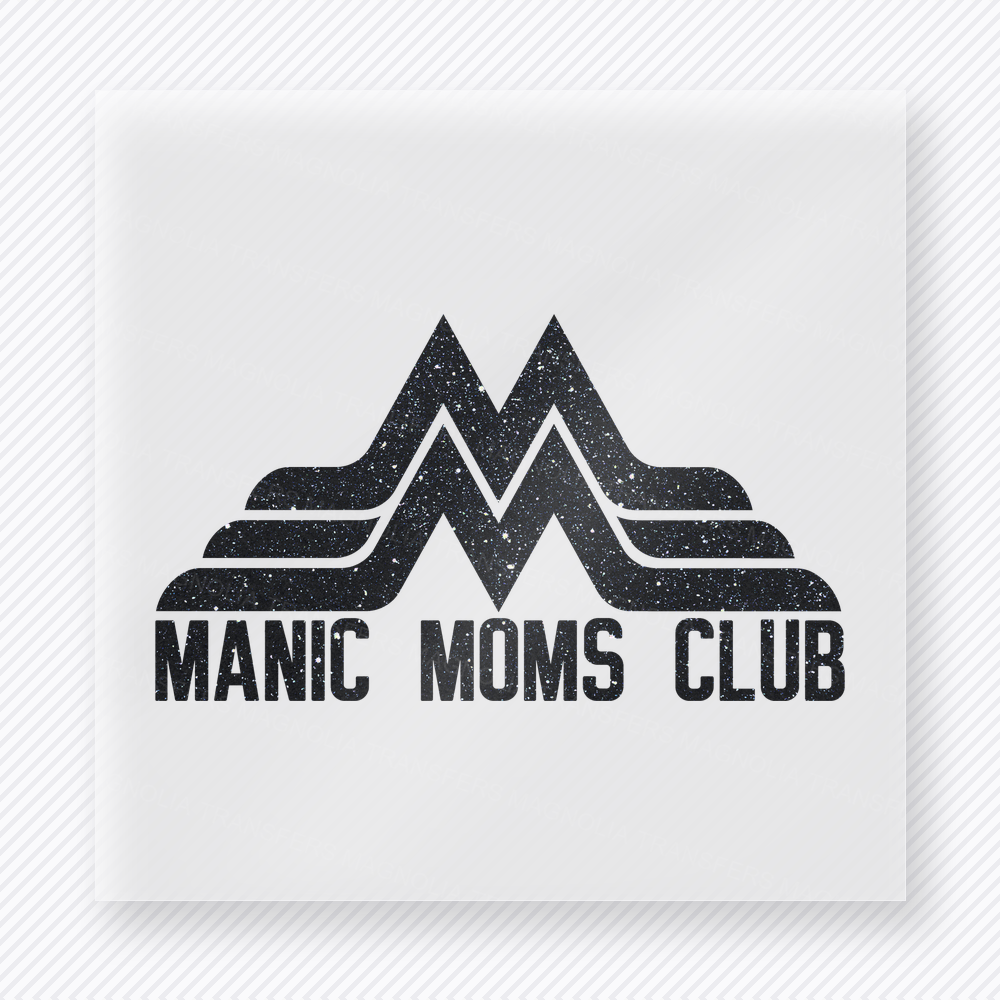 Black Manic Moms Club Logo Family DTF Transfers
