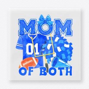 Blue Mom Of Both Sports Family DTF Transfers