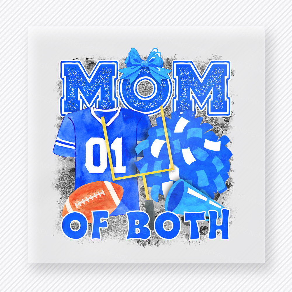 Blue Football Mom Of Both Family DTF Transfers