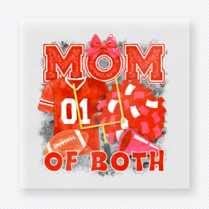 Red Football Mom Of Both Family DTF Transfers