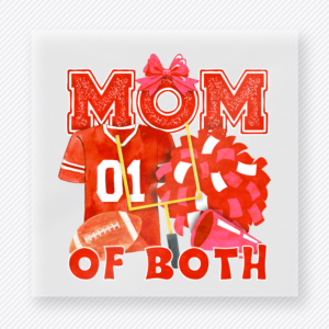 Orange Football Mom Of Both Themed Jersey Family DTF Transfers