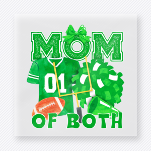Green Football Mom Of Both Family DTF Transfers