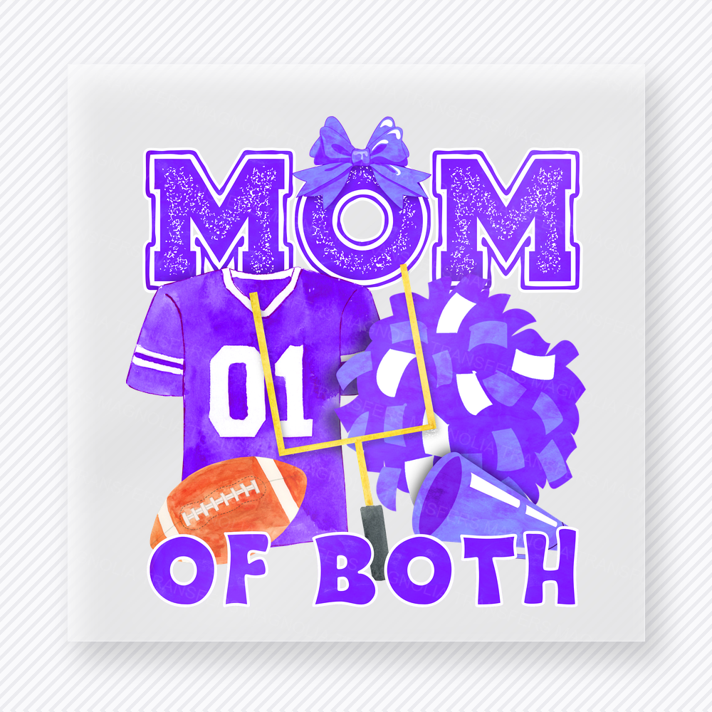 Purple Football Mom Of Both Family DTF Transfers