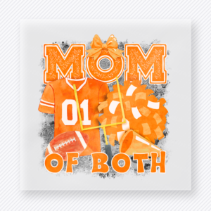 Orange Football Mom Of Both Family DTF Transfers