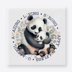 Panda Mom Character Traits Circle Family DTF Transfers