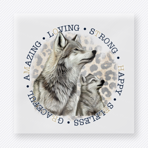 Amazing Loving Strong Happy Selfless Mother Wolf Family DTF Transfers