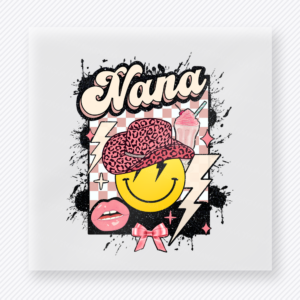 Nana Retro Smiley Lightning Family DTF Transfers