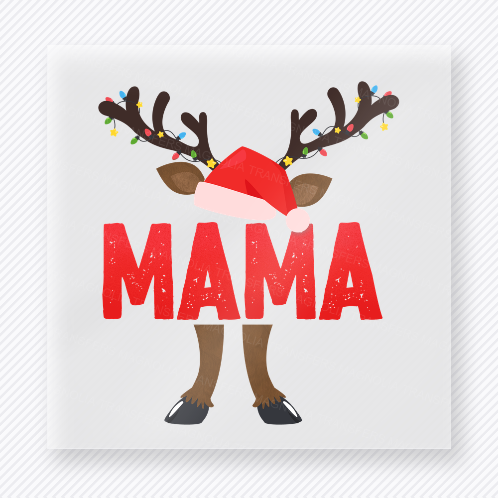 Reindeer Mama Christmas Family DTF Transfers
