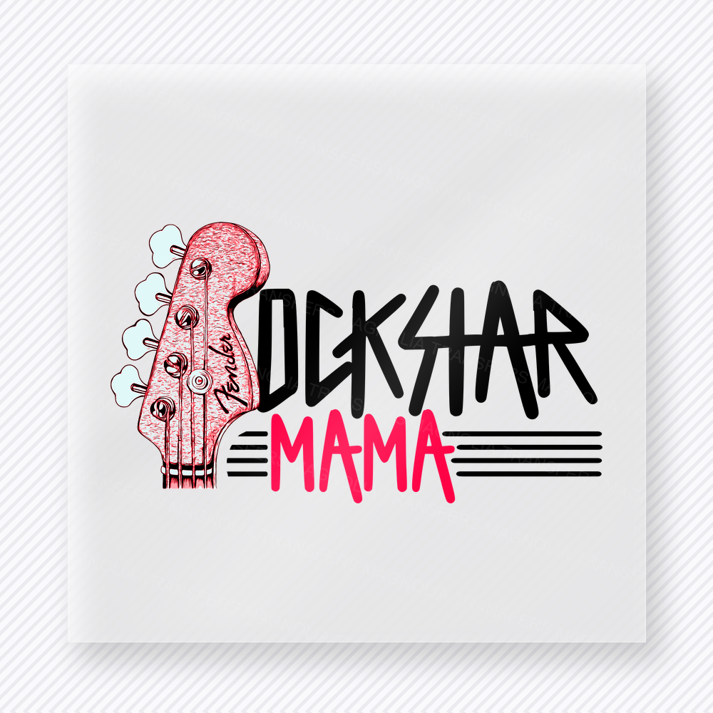 Rockstar Mama Guitar Family DTF Transfers