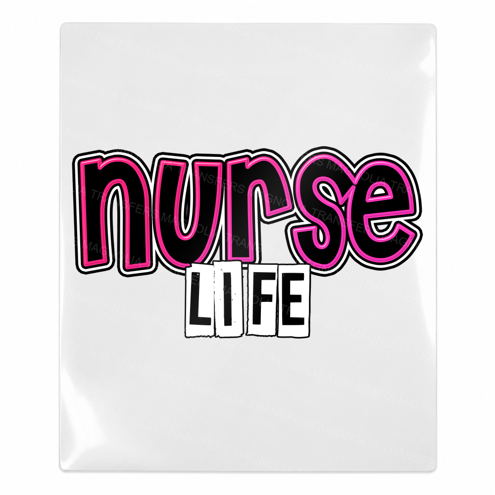 Nurse Life Pink Outline