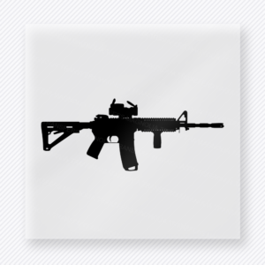 Second Amendment Rifle Patriotic DTF transfer mockup with simple rifle silhouette for second amendment theme