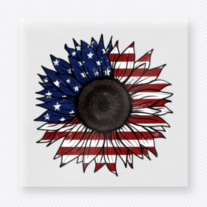 Patriotic Sunflower Patriotic DTF transfer mockup with sunflower with American flag petals
