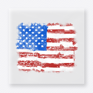 Distressed American Flag Patriotic DTF transfer mockup with distressed American flag artwork