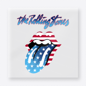 Rolling Stones Patriotic Tongue Patriotic DTF transfer mockup with Rolling Stones tongue artwork in patriotic colors