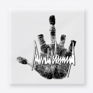 You Cant Arrest All Of Us Black Hand Political DTF transfer mockup with black handprint and heartbeat artwork with You Cant Arrest All Of Us wording