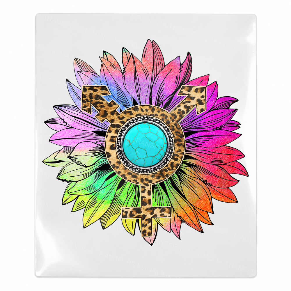 Rainbow Sunflower Transgender Symbol