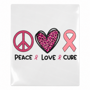 Peace Love Cure Pink Ribbon Activist & Awareness UV transfer for hard-surface products