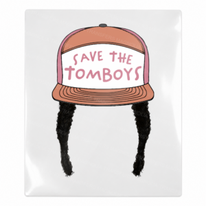 Save The Tomboys Peach Hat Black Braids Activist & Awareness UV transfer for hard-surface products