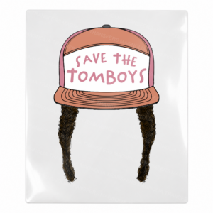 Save The Tomboys Peach Hat Dark Braids Activist & Awareness UV transfer for hard-surface products