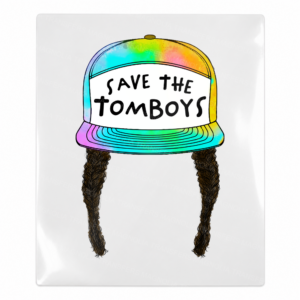 Save The Tomboys Rainbow Hat Dark Braids Activist & Awareness UV transfer for hard-surface products