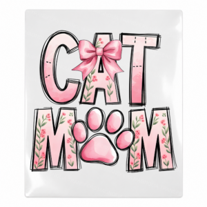 Cat Mom Pink Floral Animals & Pets UV transfer for hard-surface products