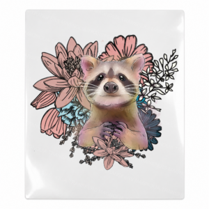 Floral Raccoon Portrait Animals & Pets UV transfer for hard-surface products