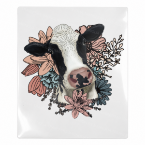 Floral Cow Portrait Animals & Pets UV transfer for hard-surface products