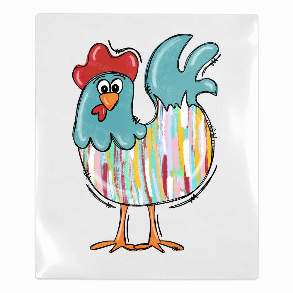 Colorful Rooster Sketch Animals & Pets UV transfer for hard-surface products