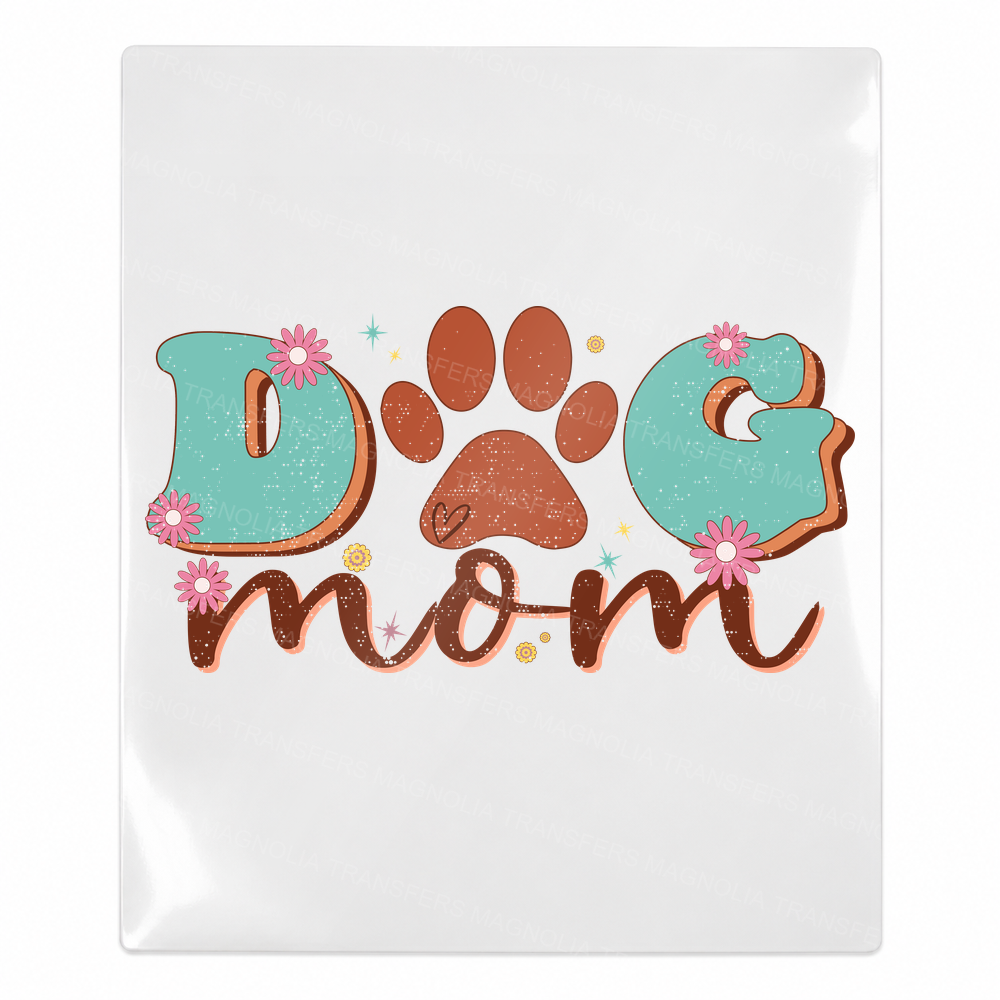 Dog Mom Floral Paw Animals & Pets UV transfer for hard-surface products