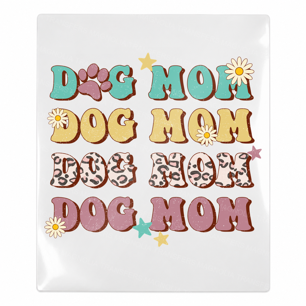 Dog Mom Retro Repeat Animals & Pets UV transfer for hard-surface products