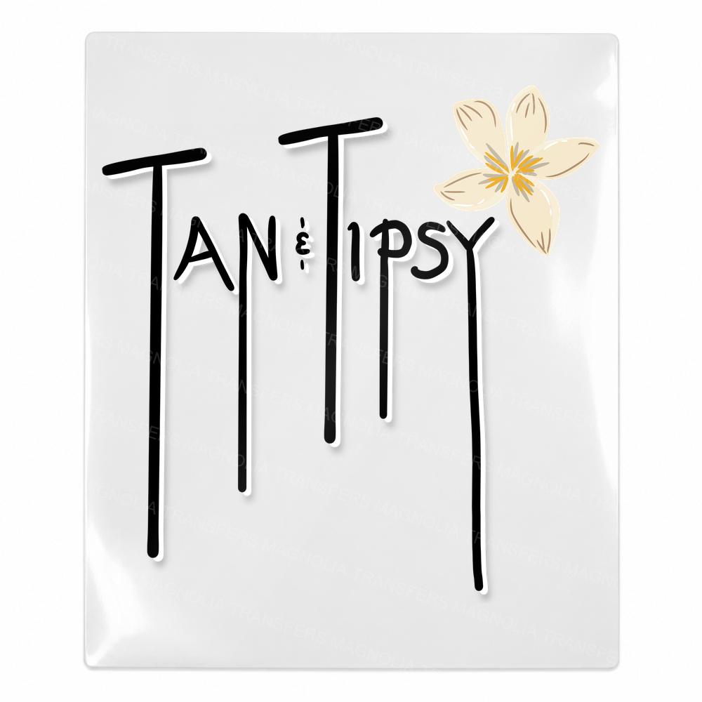 Tan And Tipsy Floral Beach & Summer UV transfer for hard-surface products