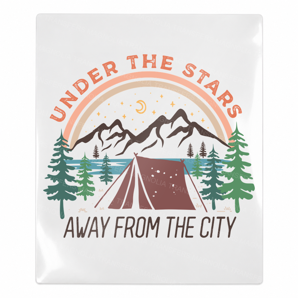Under The Stars Away From The City Camping & Nature UV transfer for hard-surface products