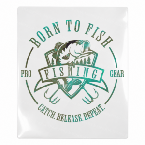 Born To Fish Green Badge Camping & Nature UV transfer for hard-surface products
