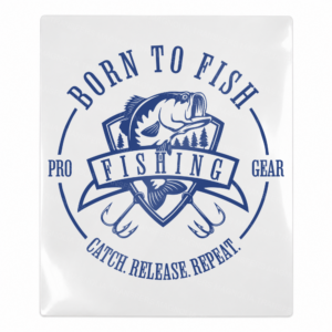 Born To Fish Blue Badge Camping & Nature UV transfer for hard-surface products