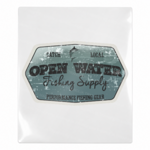 Open Water Fishing Supply Weathered Gray Camping & Nature UV transfer for hard-surface products