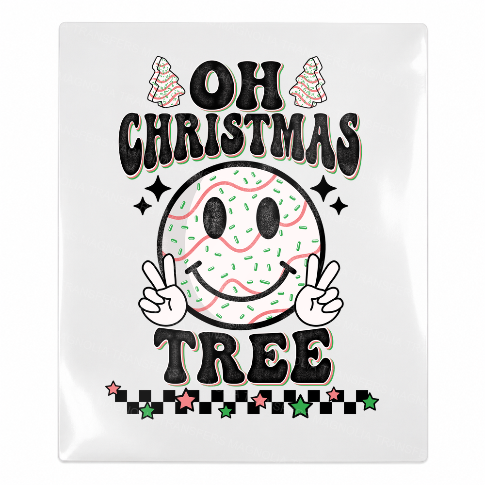 Oh Christmas Tree Smiley Christmas UV transfer for hard-surface products