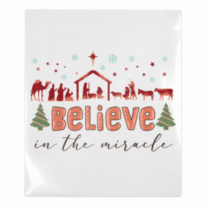 Believe in the Miracle Nativity Christmas UV transfer for hard-surface products