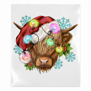 Christmas Highland Cow Lights Christmas UV transfer for hard-surface products