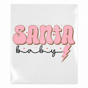 Santa Baby Lightning Bolt Christmas UV transfer for hard-surface products