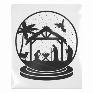 Nativity Snow Globe Silhouette Christmas UV transfer for hard-surface products