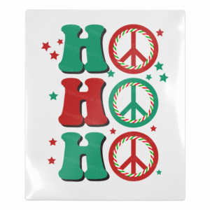 Ho Ho Ho Peace Signs Christmas UV transfer for hard-surface products