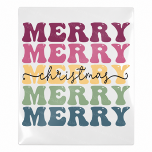 Merry Merry Christmas Rainbow Christmas UV transfer for hard-surface products