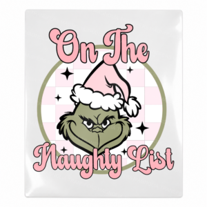 On the Naughty List Christmas UV transfer for hard-surface products