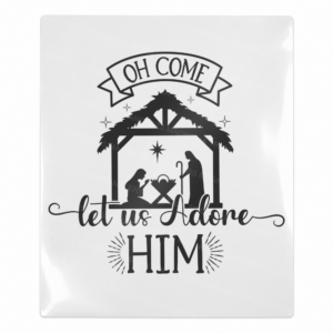 Oh Come Let Us Adore Him Christmas UV transfer for hard-surface products