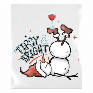 Tipsy And Bright Snowman Christmas UV transfer for hard-surface products