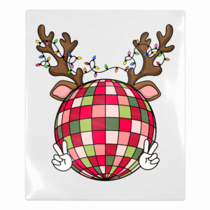 Reindeer Disco Ball Christmas UV transfer for hard-surface products