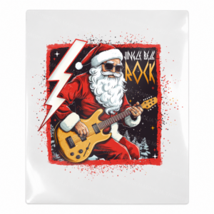 Rock And Roll Santa Christmas UV transfer for hard-surface products